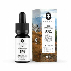 Olio CBD per cani Hemnia 5 per cento 500mg flacone 10ml