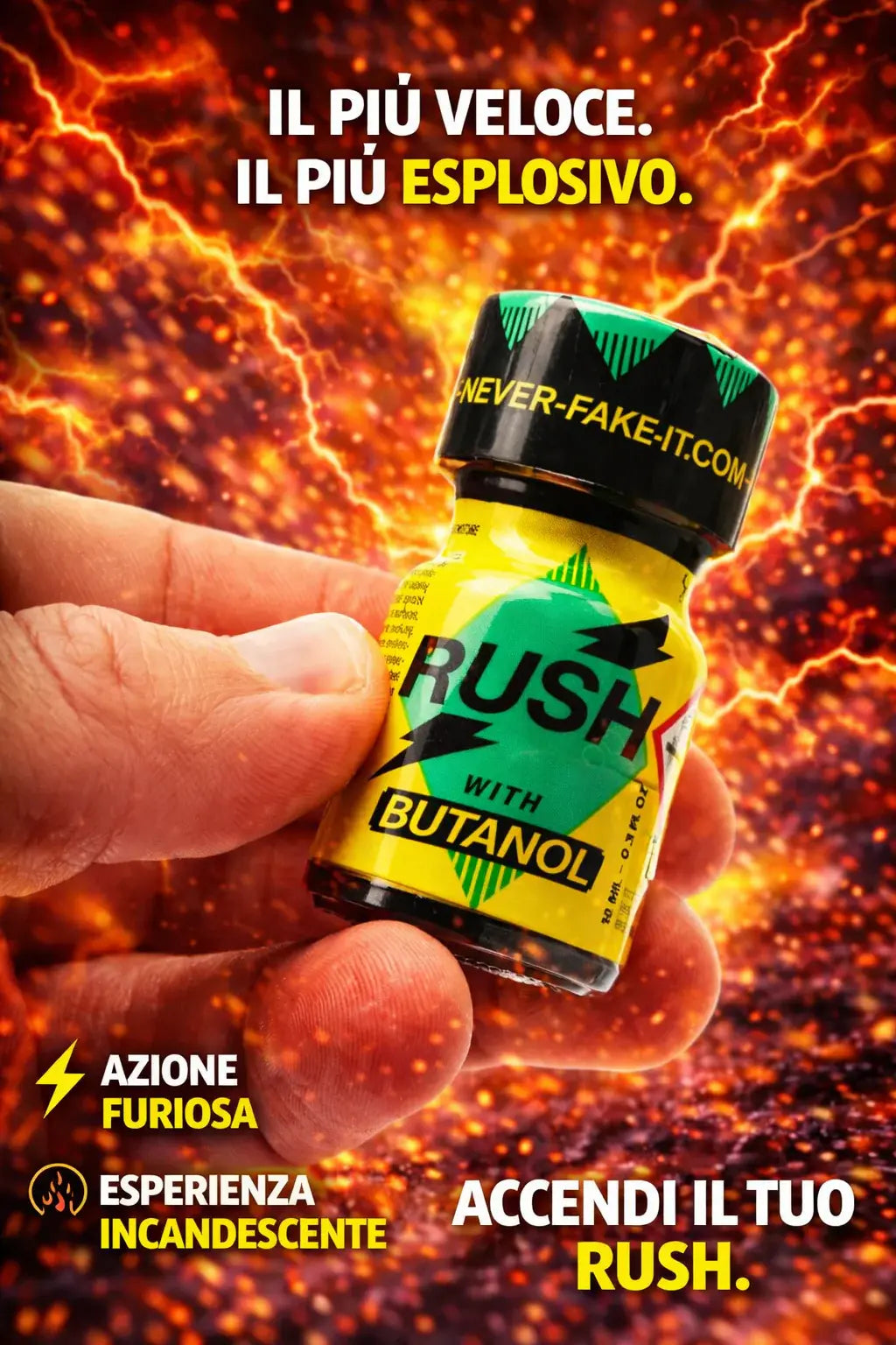 Popper Rush Butanol 10ml - Formula Originale PWD (Pentile + Butanolo)