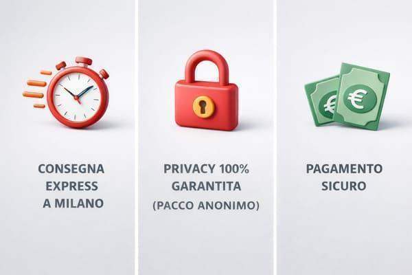 Pacco anonimo JustMary: scatola neutra senza loghi