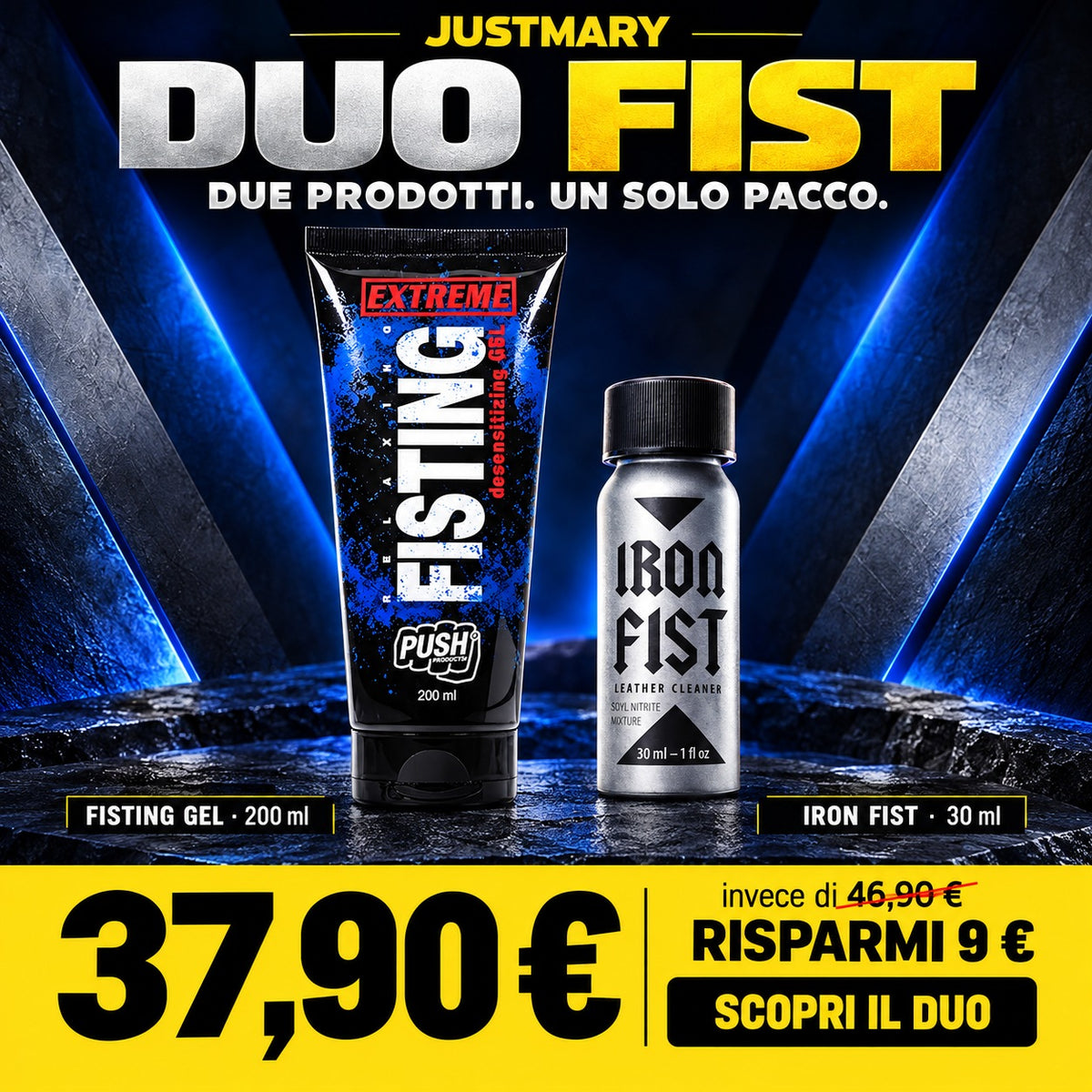 Duo Fist - Popper Iron Fist Amyl 24ml + Eros Fisting Gel 200ml