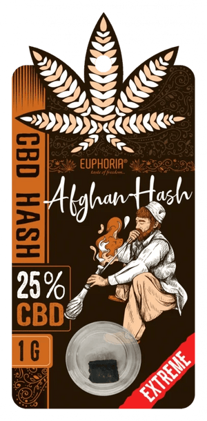 Euphoria CBD Hash Afghan 25% (1g) - confezione originale