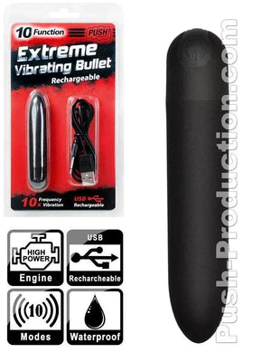 Mini Vibratore 10 velocità Rechargeable- Riservato e Passionale - Lungo 90mm