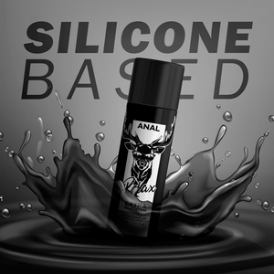 Flacone Black Hole su uno schizzo scuro con la scritta Silicone Based