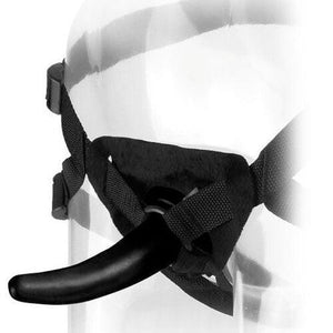 Dettaglio imbracatura The Pegger: 4 cinghie regolabili in nylon e dildo con punta affusolata