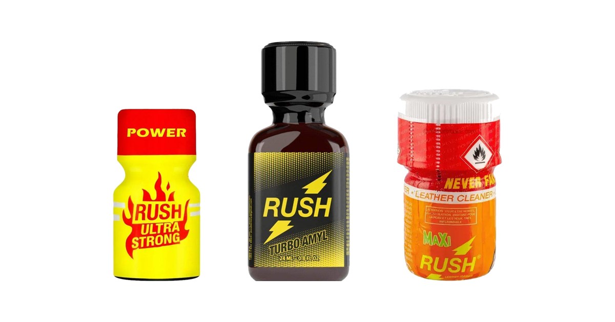 Rush Ultra Strong, Rush Turbo Amyl e Maxi Rush: tre flaconi per tre esigenze