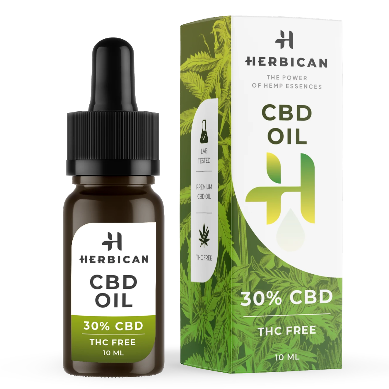 Herbican CBD Oil THC Free 30 per cento senza THC flacone 10ml