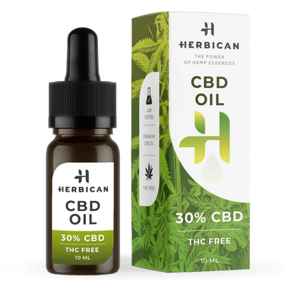 Herbican CBD Oil THC Free 30 per cento senza THC flacone 10ml