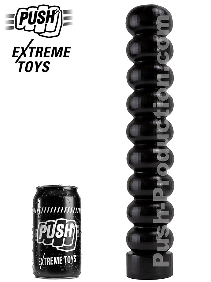 Extreme Dildo Chisel Large plug anale XXL nero 33 cm a 9 tacche progressive