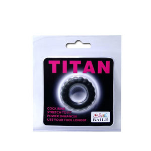 Confezione blister Baile Titan con cartoncino nero e scritta TITAN fucsia