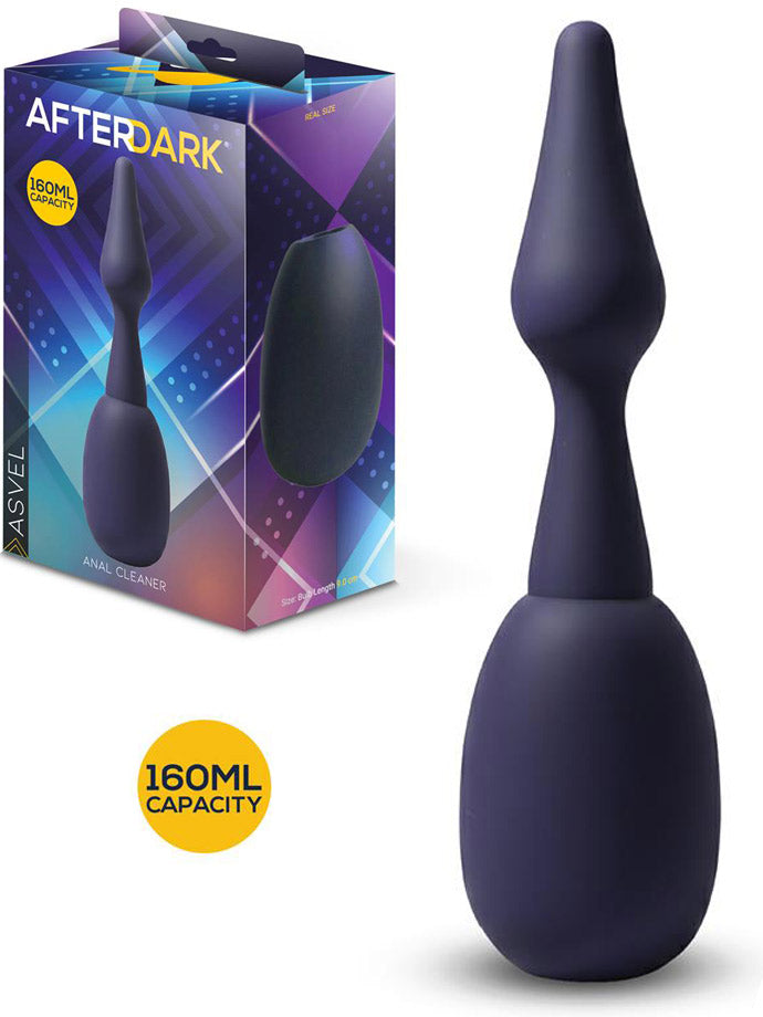 AFTERDARK Asvel Anal Cleaner 160 ml: scatola e doccia anale in silicone con bollino 160 ml di capacità