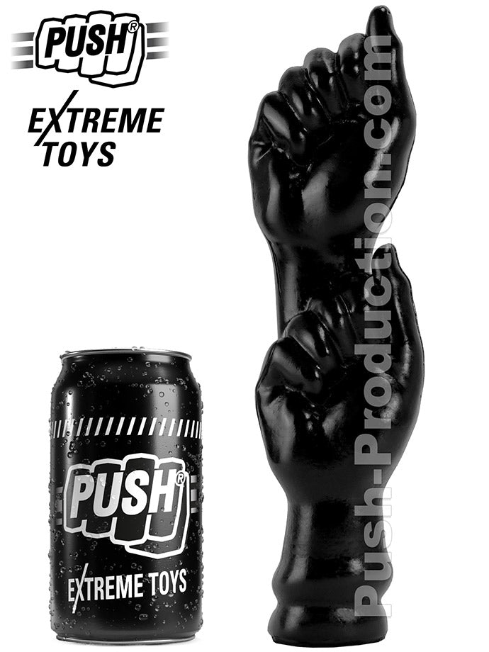Extreme Dildo Double Fist Small nero - doppio pugno per fisting 24,5 cm PVC body-safe