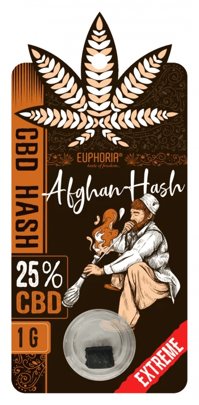 Euphoria CBD Hash Afghan 25% (1g) - confezione originale