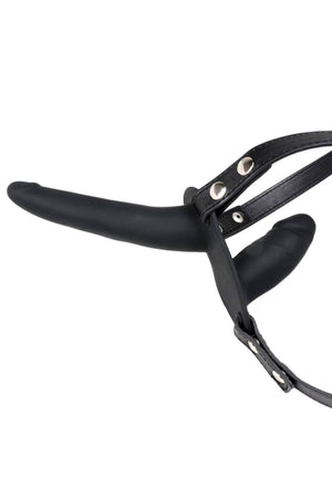 Gordis strap-on doppio vibrante con cintura ecopelle