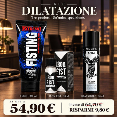Kit Dilatazione - Iron Fist Black Label 24ml + Black Hole 30ml + Eros Fisting Gel 200ml