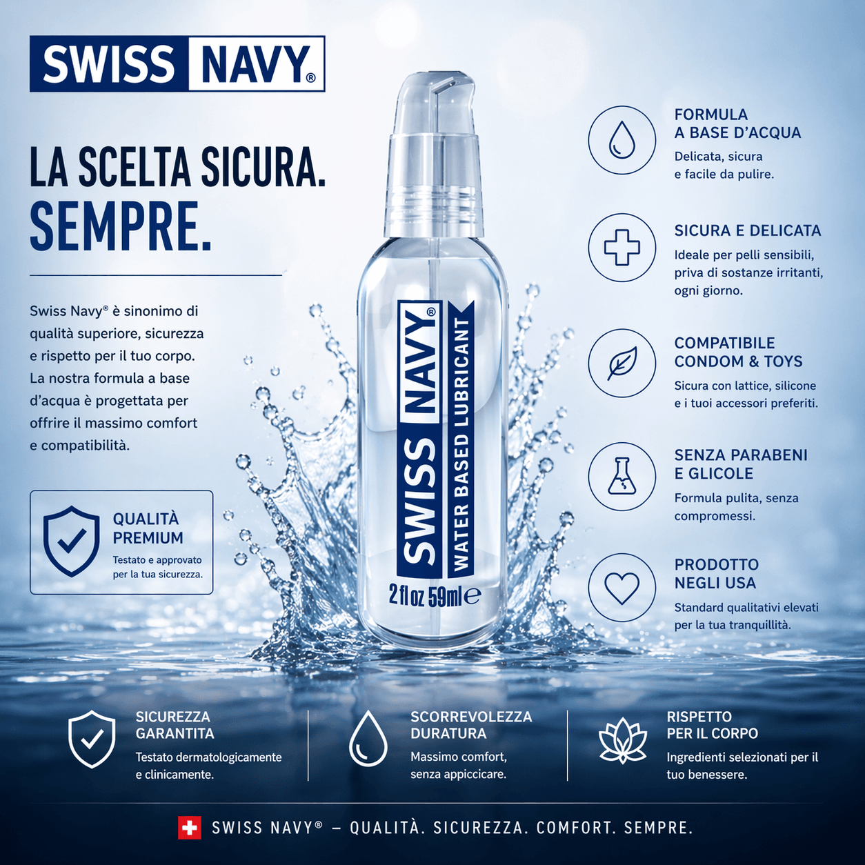 Swiss Navy Premium: Lubrificante Anale Water Based 59ml