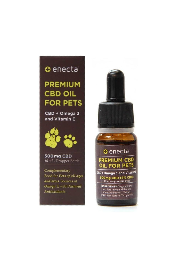 Enecta - Olio CBD 5% per Cani e Gatti con Omega 3 e Vitamin E (10ml).